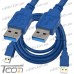 Фото, характеристики, описание Шнур USB штекер А - штекер А, Vers.3.0, диам.-5,5мм, 1,5 метра, синий, Tcom